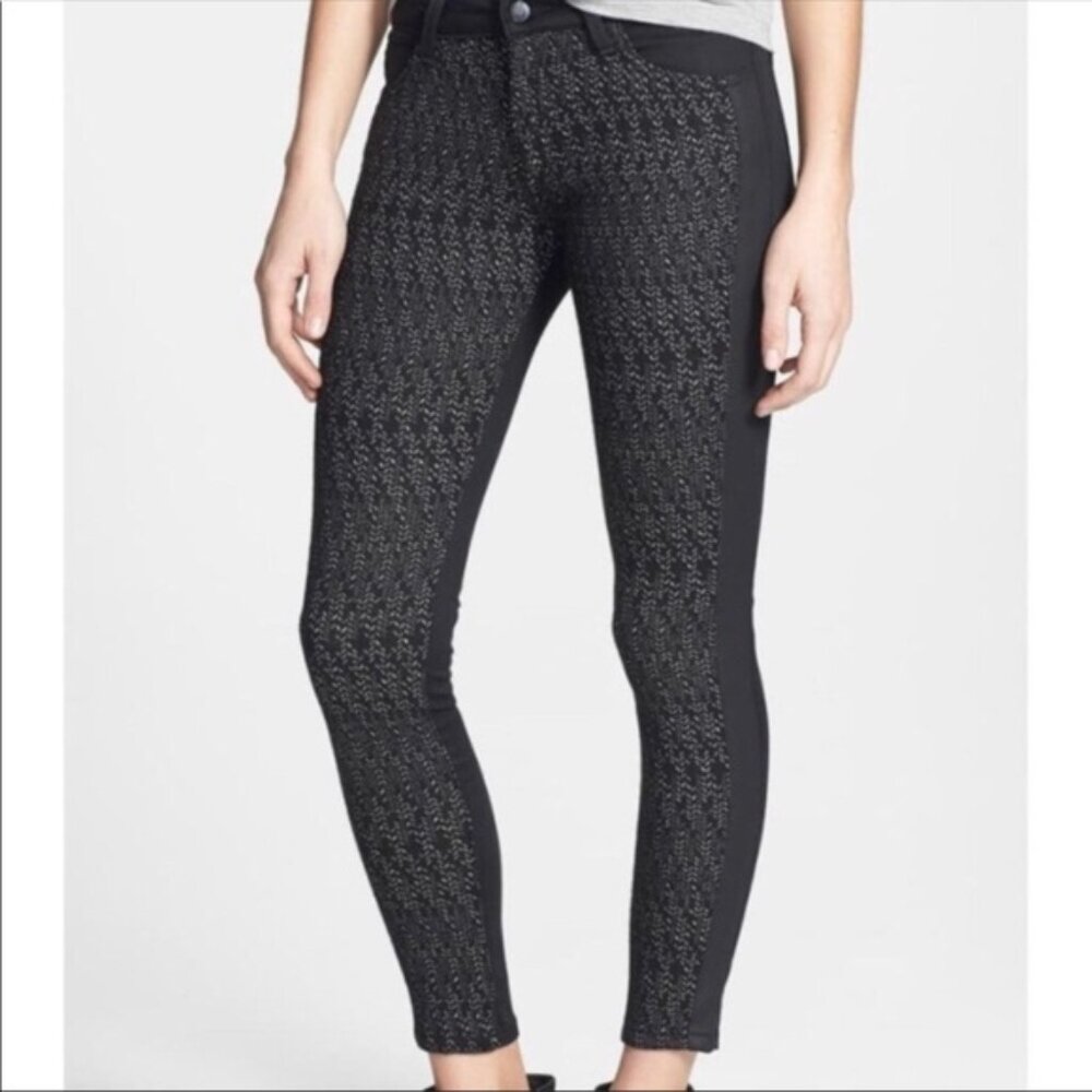 Joe’s Jeans Herringbone Skinny Black Ankle Point Pants